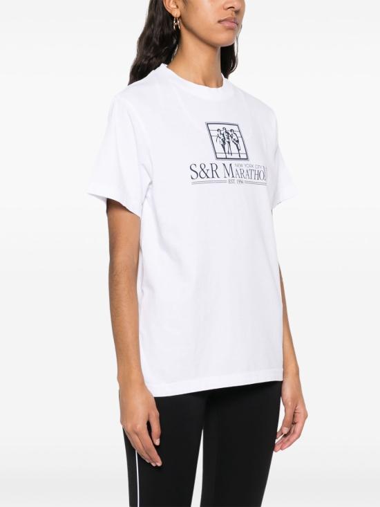  스포티앤리치 반팔 티셔츠 TO043514133WH01 WHITE NAVY DOM - SPORTY & RICH