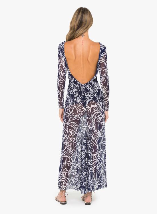  JBQ 롱 원피스 가이아 드레스 네이비 화이트 플로럴 - JBQ