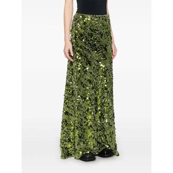 25SS 가니 롱 스커트 T4169 272 GREEN - GANNI