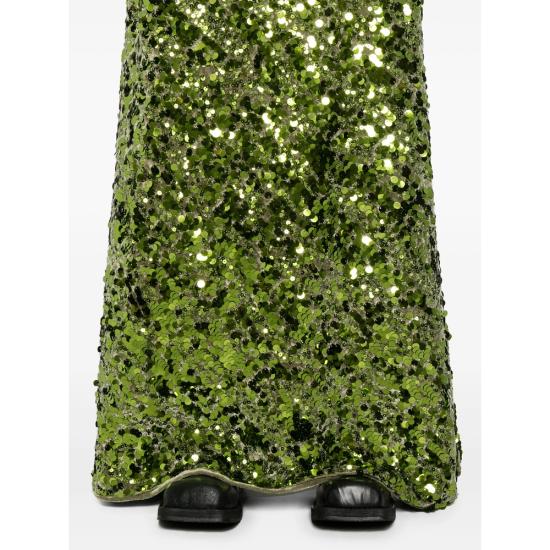 25SS 가니 롱 스커트 T4169 272 GREEN - GANNI