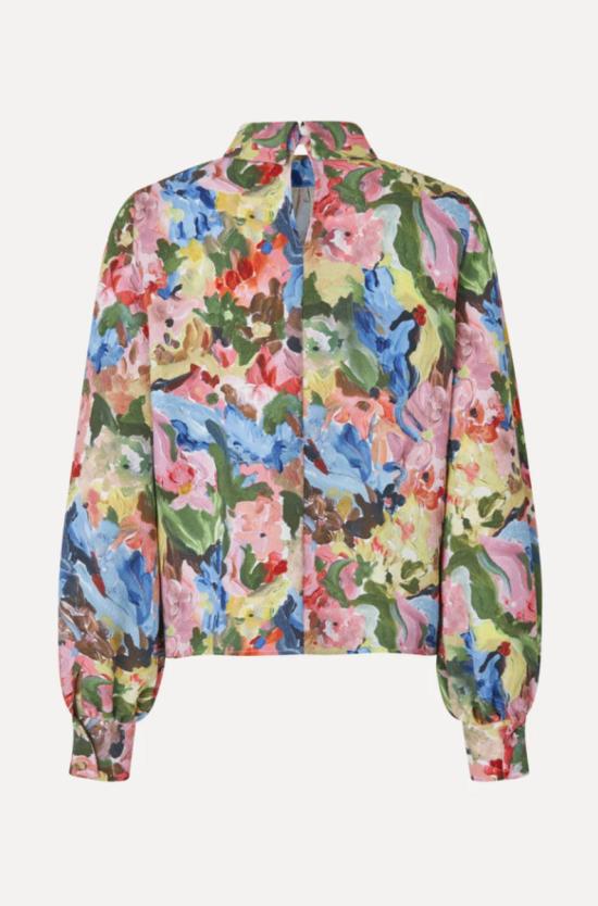  스티네 고야 블라우스 스틴 고야 개더드 롱슬리브 탑 러브스 미 러브스 미 낫 - STINE GOYA