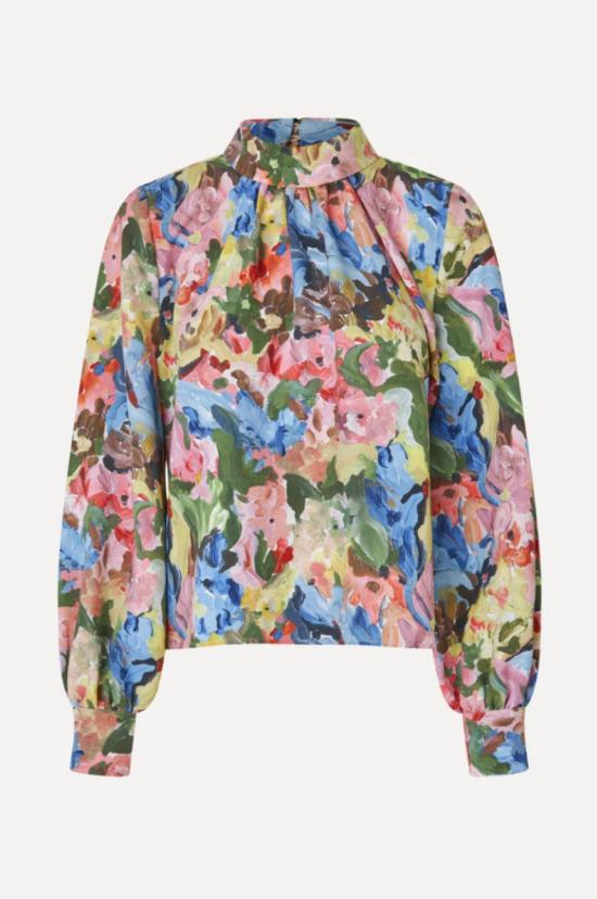  스티네 고야 블라우스 스틴 고야 개더드 롱슬리브 탑 러브스 미 러브스 미 낫 - STINE GOYA