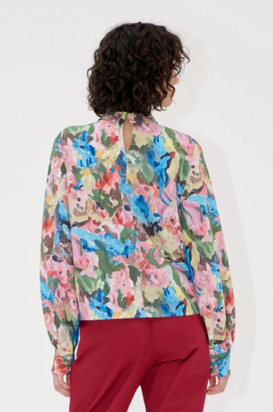  스티네 고야 블라우스 스틴 고야 개더드 롱슬리브 탑 러브스 미 러브스 미 낫 - STINE GOYA