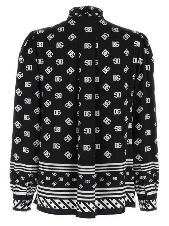 25SS 돌체앤가바나 블라우스 F5T41THI1X1HN4ZW White Black - DOLCE & GABBANA