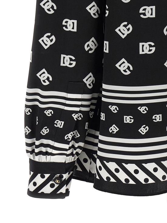 25SS 돌체앤가바나 블라우스 F5T41THI1X1HN4ZW White Black - DOLCE & GABBANA