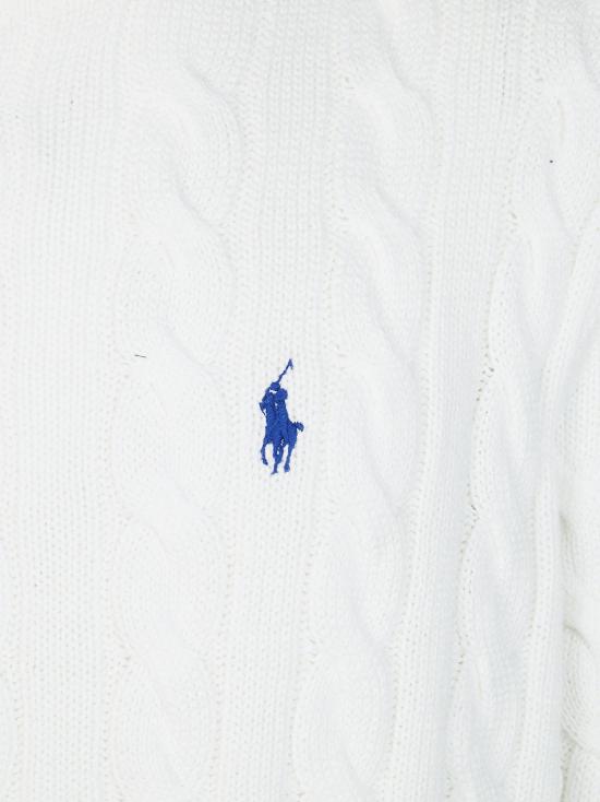 26SS 폴로 랄프로렌 로고 자수 케이블 니트 스웨터 710775885033 WHITE - POLO RALPH LAUREN
