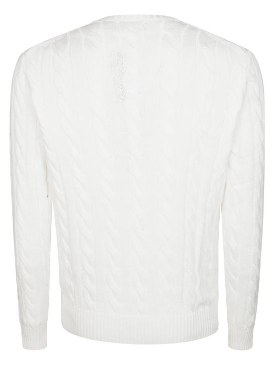  폴로 랄프로렌 로고 자수 케이블 니트 스웨터 710775885033 WHITE - POLO RALPH LAUREN