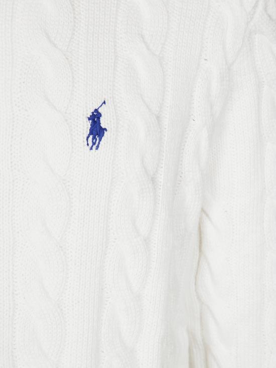  폴로 랄프로렌 로고 자수 케이블 니트 스웨터 710775885033 WHITE - POLO RALPH LAUREN
