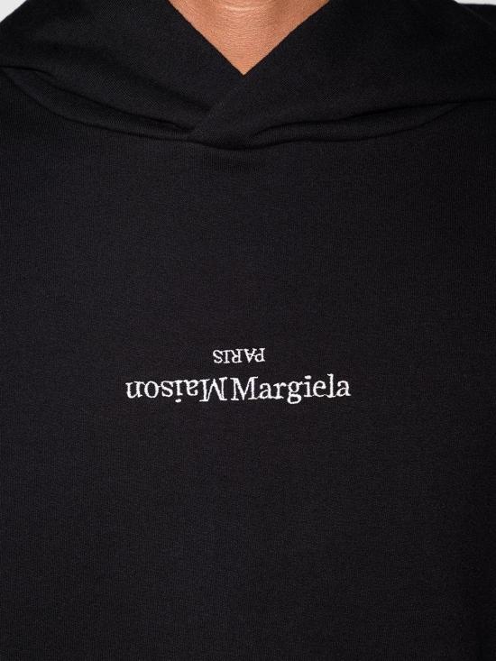 25FW 마르지엘라 업사이드 다운 자수 로고 후드 S50GU0167S25503 962 BLACK WHITE - MAISON MARGIELA