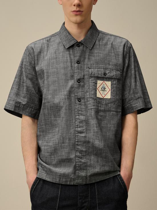  씨피 컴퍼니 반팔 셔츠 18CMSH151A110065W D17 DENIM - C.P. COMPANY