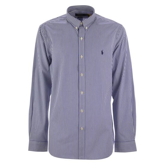  폴로 랄프로렌 긴팔 셔츠 710928254 WHITE BLUE