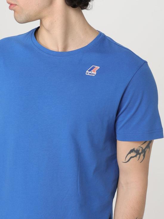25FW 까웨 반팔 티셔츠 K007JE0 063 Blue 2 - K-WAY