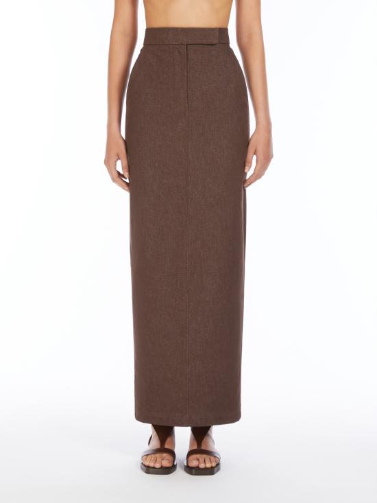 25SS 막스마라 미디 스커트 2511101013600 002 Brown - MAX MARA