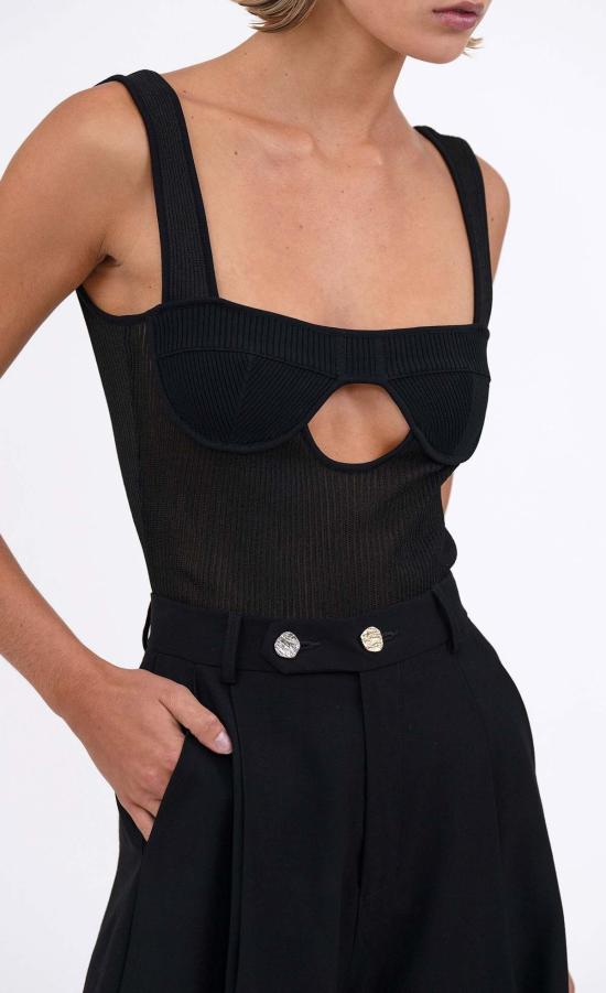  논살란트 레이블 민소매 티셔츠 넌샬런트 라벨 카르멘 탱크 블랙 - NONCHALANT LABEL