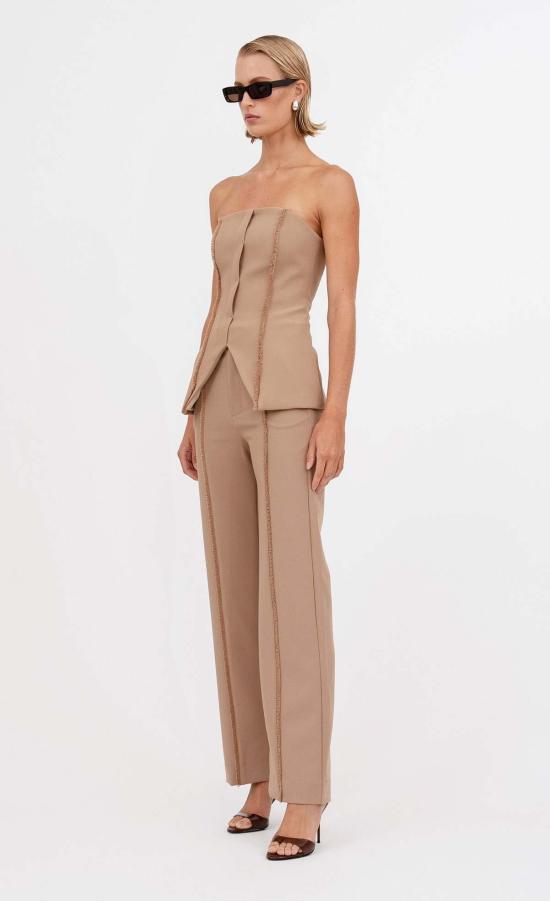  논살란트 레이블 민소매 티셔츠 넌캐럴런트 레이블 리즈  캐멀 - NONCHALANT LABEL