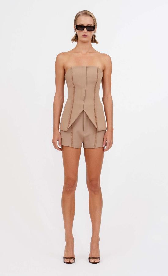  논살란트 레이블 민소매 티셔츠 넌캐럴런트 레이블 리즈  캐멀 - NONCHALANT LABEL