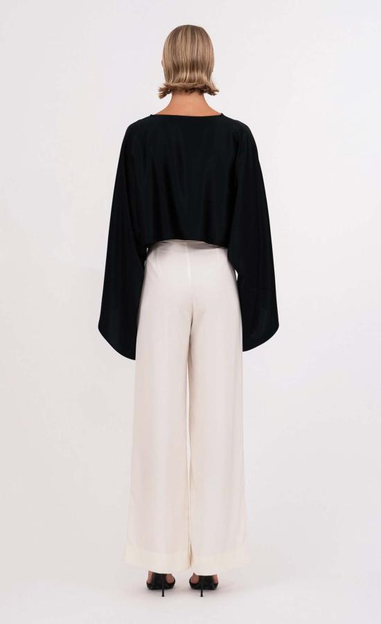  논살란트 레이블 긴팔 티셔츠 넌캐럴런트 라벨 크리스틴 크롭 블랙 - NONCHALANT LABEL