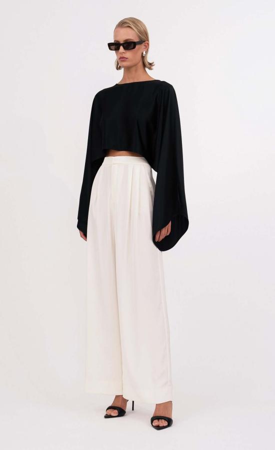  논살란트 레이블 긴팔 티셔츠 넌캐럴런트 라벨 크리스틴 크롭 블랙 - NONCHALANT LABEL