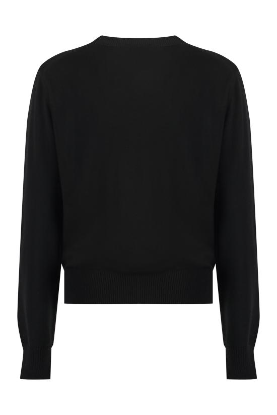  아미 스몰 하트 로고 스웨터 BFFKS111 KN0025 001 BLACK DOM - AMI