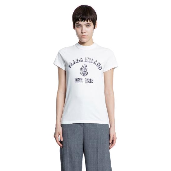 25SS 프라다 반팔 티셔츠 3557B16XQF0009 WHITE DOM