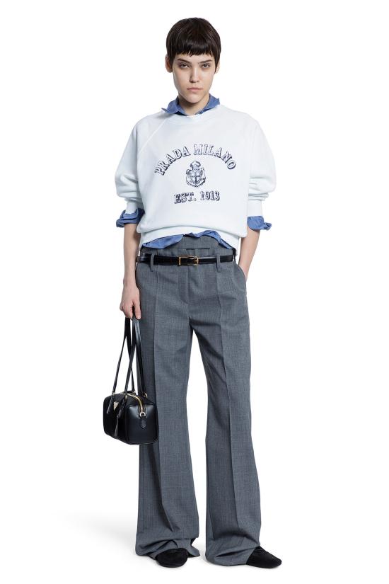 25SS 프라다 코튼 크루넥 스웨트셔츠 13471616V5F0009 WHITE DOM - PRADA