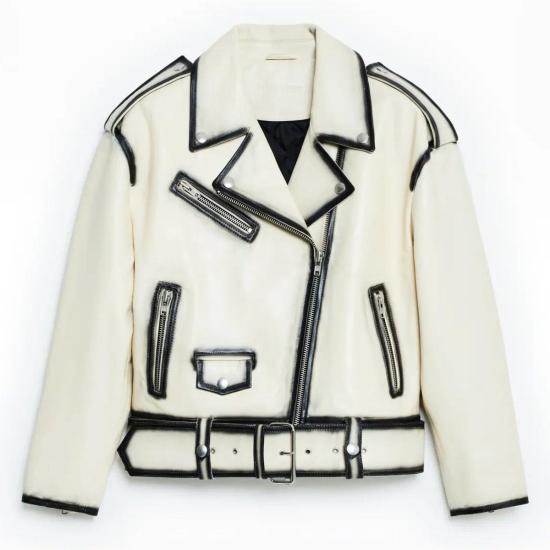  스탠드스튜디오 무스탕 스탠드 스튜디오 아이린 재킷 페더 화이트/블랙 - STAND