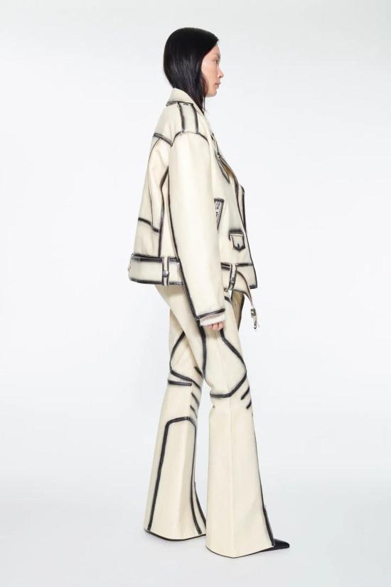  스탠드스튜디오 무스탕 스탠드 스튜디오 아이린 재킷 페더 화이트/블랙 - STAND