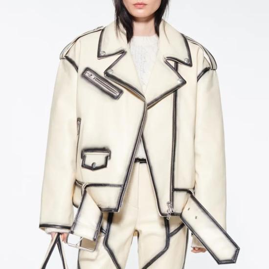  스탠드스튜디오 무스탕 스탠드 스튜디오 아이린 재킷 페더 화이트/블랙