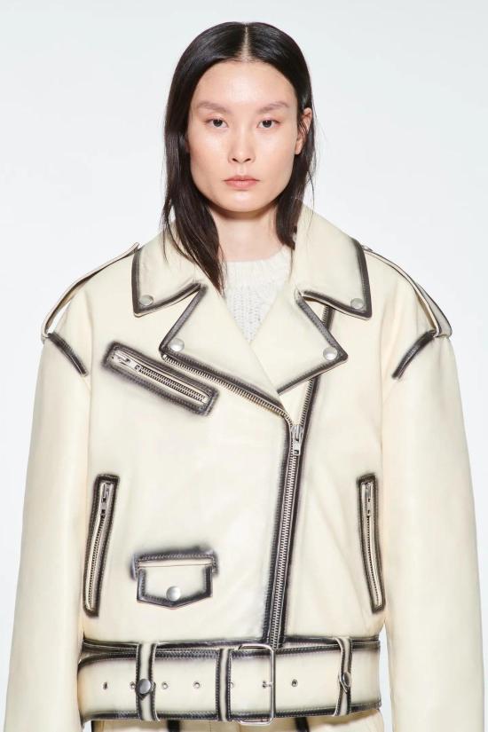  스탠드스튜디오 무스탕 스탠드 스튜디오 아이린 재킷 페더 화이트/블랙 - STAND