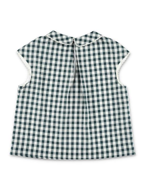 25SS [키즈] 봉쁘앙 블라우스 S05GBLW00026 448A GREEN WHITE CHECK - BONPOINT