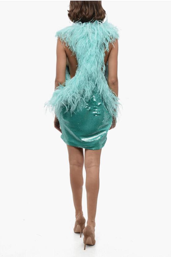  디 아티코 숏 원피스 222WCA115M016R272 Light blue - THE ATTICO