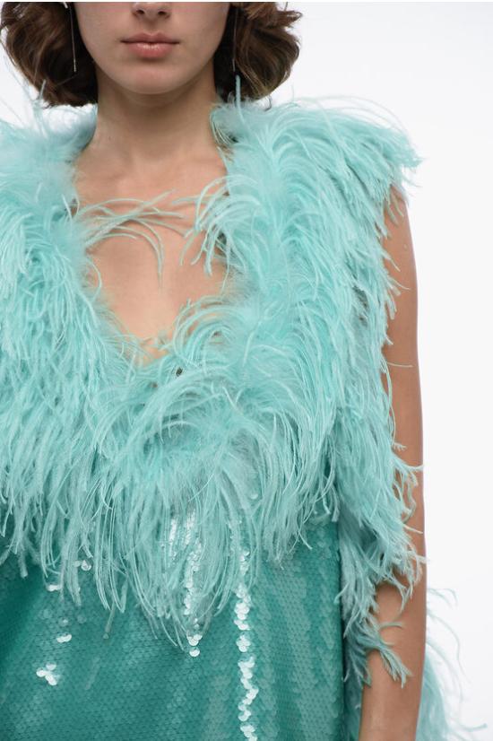  디 아티코 숏 원피스 222WCA115M016R272 Light blue - THE ATTICO