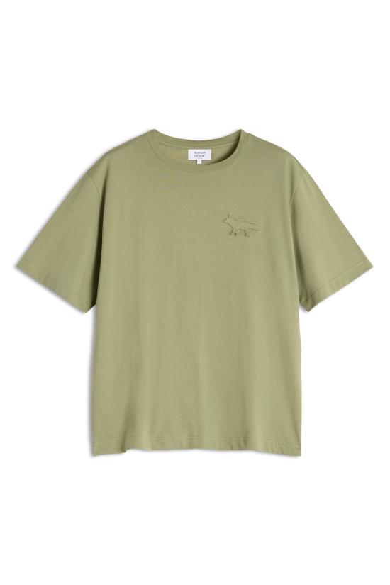 25SS 메종키츠네 엠보스드 프로파일 폭스 오버사이즈 티셔츠 OM00116KJ7016 77 TURF GREEN