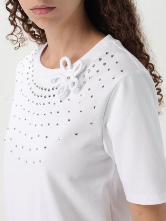 25SS 액티튜드 트윈세트 반팔 티셔츠 251AP2570 00840 White - ACTITUDE TWINSET