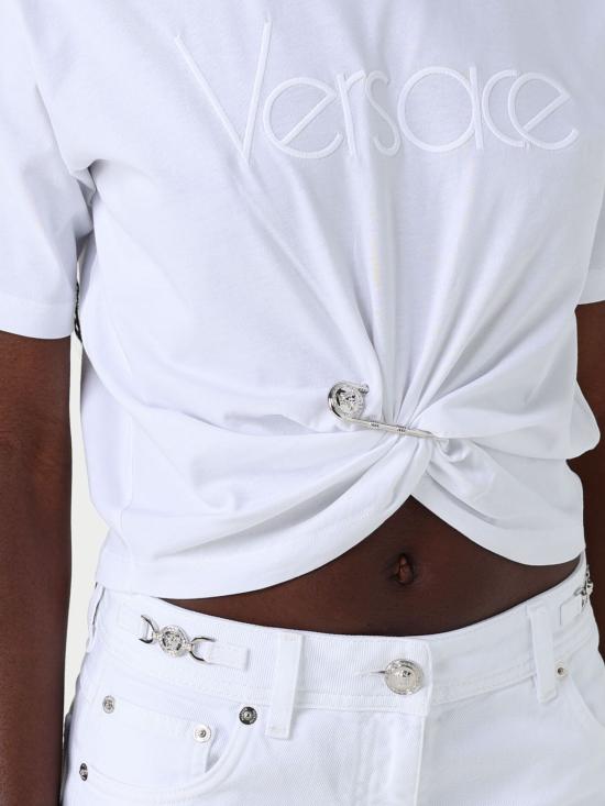 25FW 베르사체 반팔 티셔츠 10188981A13610 1W000 White - VERSACE