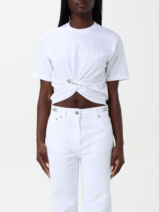 25FW 베르사체 반팔 티셔츠 10188981A13610 1W000 White