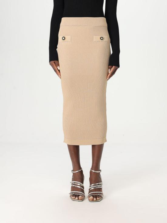 25FW 발망 미디 스커트 EF1LD022KI10 0DC Nude