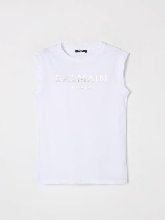 25FW [키즈] 발망 티셔츠 BW8B42Z0082 100AG White