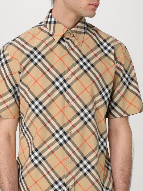 25FW 버버리 체크 반팔 셔츠  8087637 Beige - BURBERRY