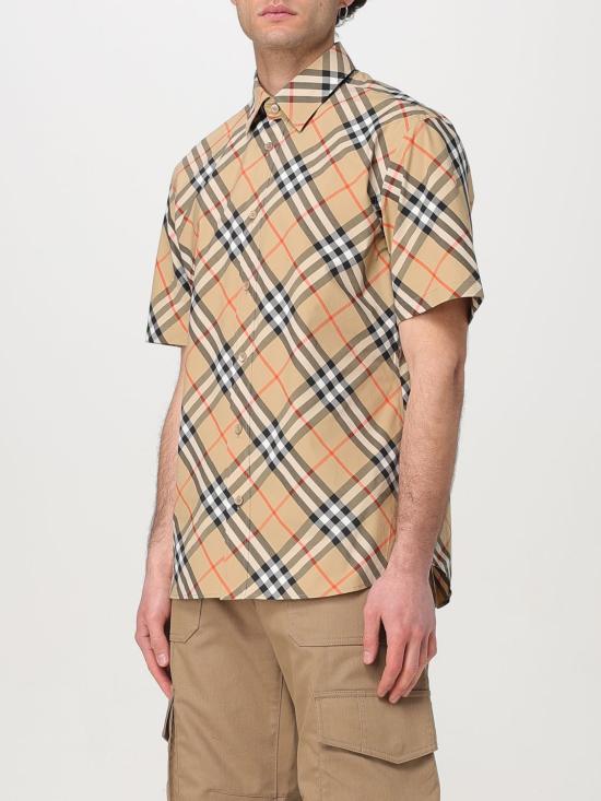 25FW 버버리 체크 반팔 셔츠  8087637 Beige - BURBERRY