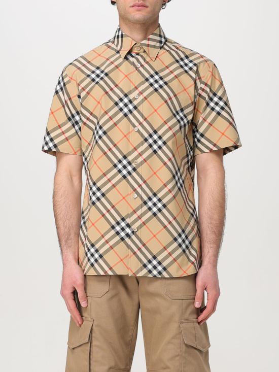 25FW 버버리 체크 반팔 셔츠  8087637 Beige