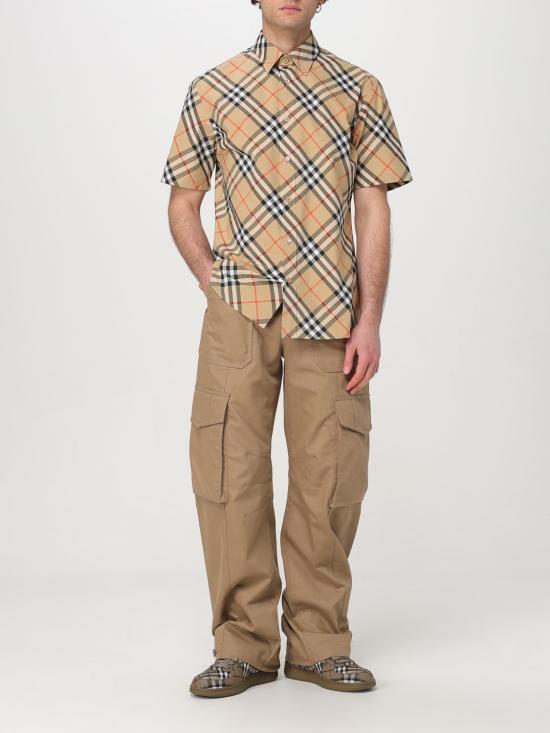 25FW 버버리 체크 반팔 셔츠  8087637 Beige - BURBERRY