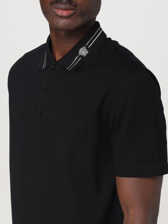 25FW 베르사체 폴로 티셔츠 10139061A13463 1B000 Black - VERSACE