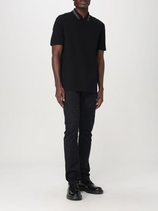 25FW 베르사체 폴로 티셔츠 10139061A13463 1B000 Black - VERSACE
