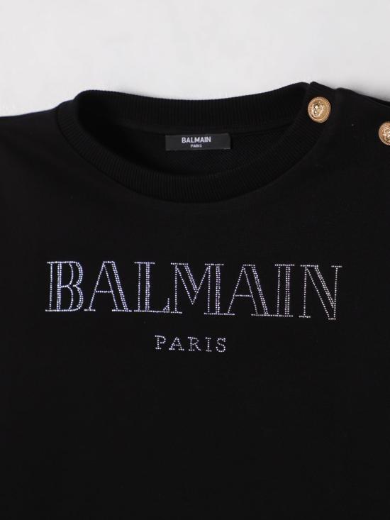25FW [키즈] 발망 티셔츠 BW4B00Z0081 930 Black - BALMAIN