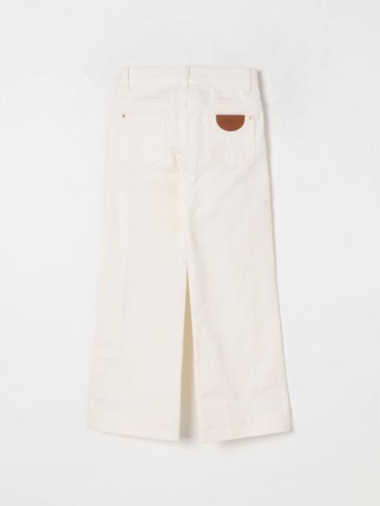 25FW [키즈] 끌로에 스트레이트 팬츠 C20463 117 White - CHLOE