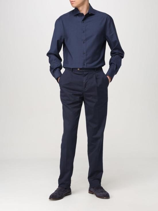 25SS 브루넬로 쿠치넬리 긴팔 셔츠 MM6701718 C045 Blue - BRUNELLO CUCINELLI