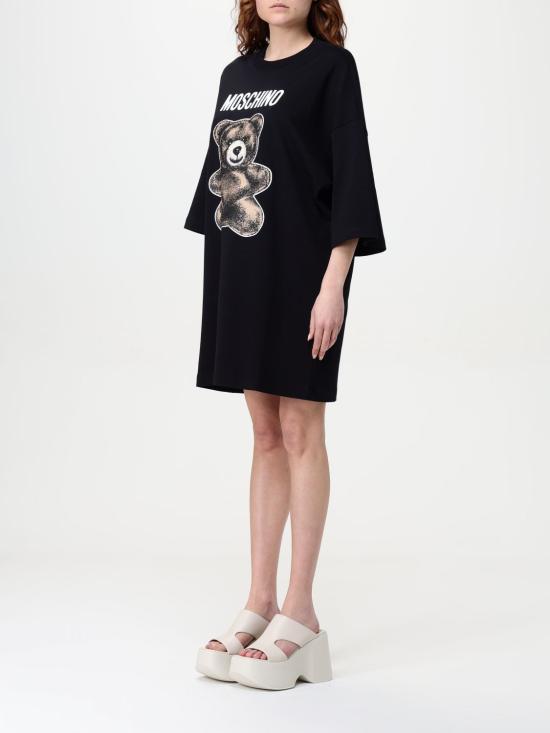 25SS 모스키노 미디 원피스 04350542 1555 Black - MOSCHINO