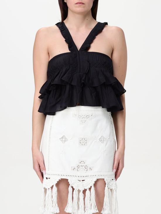 25SS 이자벨마랑에뚜왈 민소매 티셔츠 HT0602FAB3J04E 01BK Black