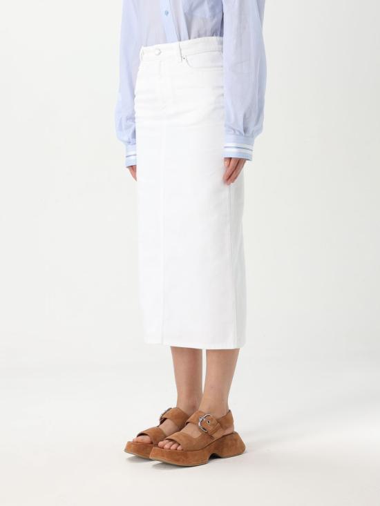 25SS 모스키노 미디 스커트 01170527 0001 White - MOSCHINO